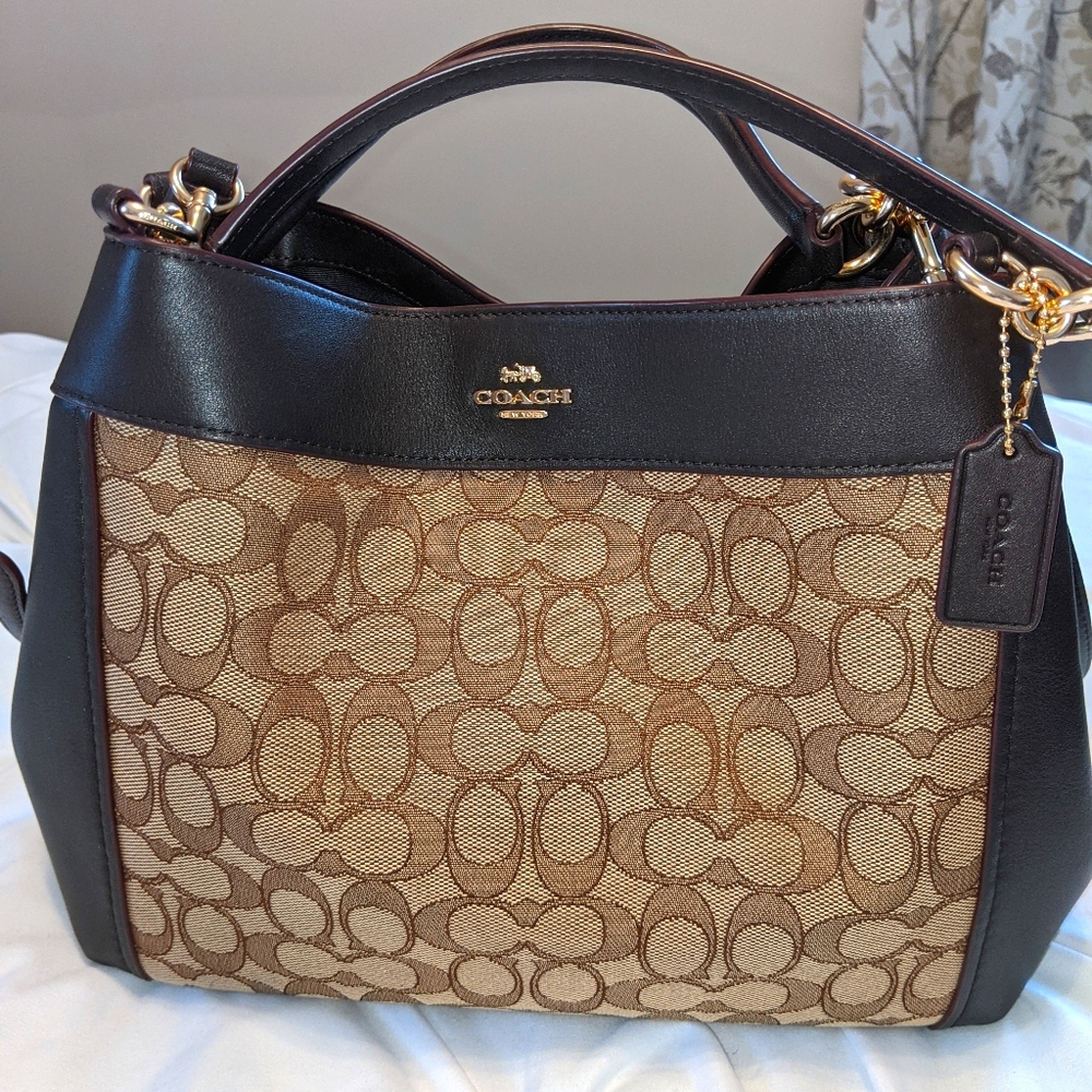 Fabric and leather Coach purse